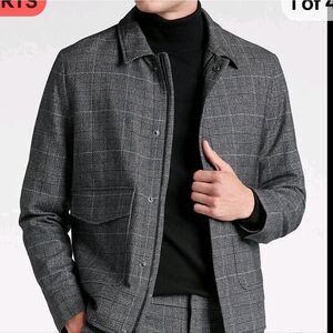 Express Charcoal Checkered Blazer